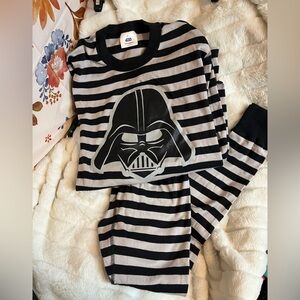 Hanna Andersson x Star Wars Women XS Darth Vader Stripe Grey Black PJ Pajama Set